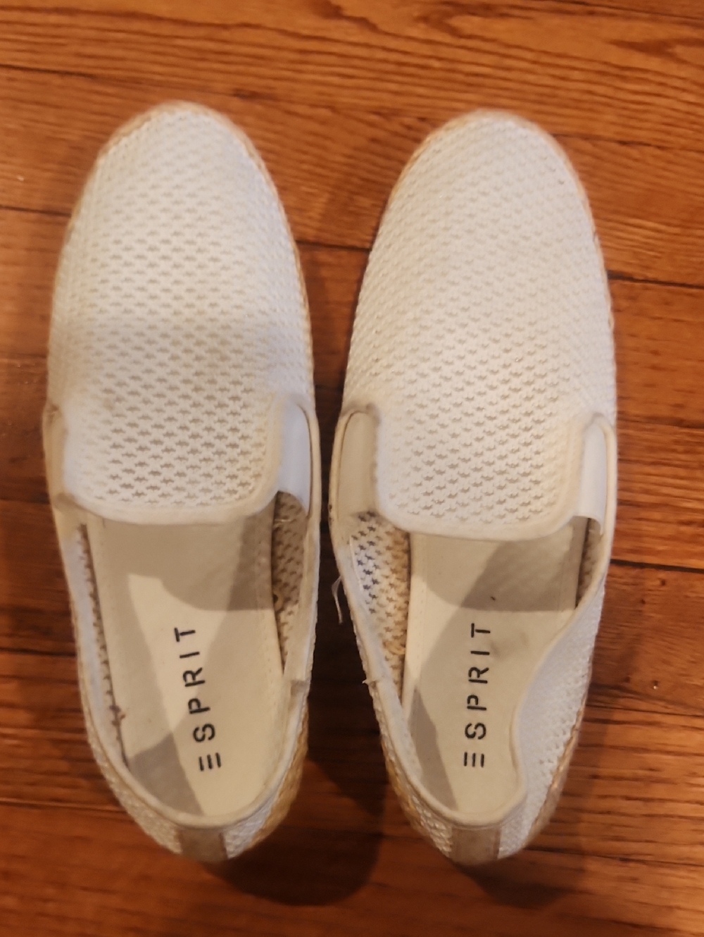 Esprit Knit Slip-On Sneakers in White